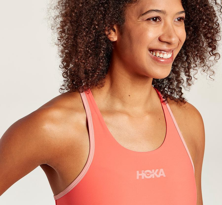 Hoka Australia One One Performance Sports - Womens Bra Orange - IGSLK-1032